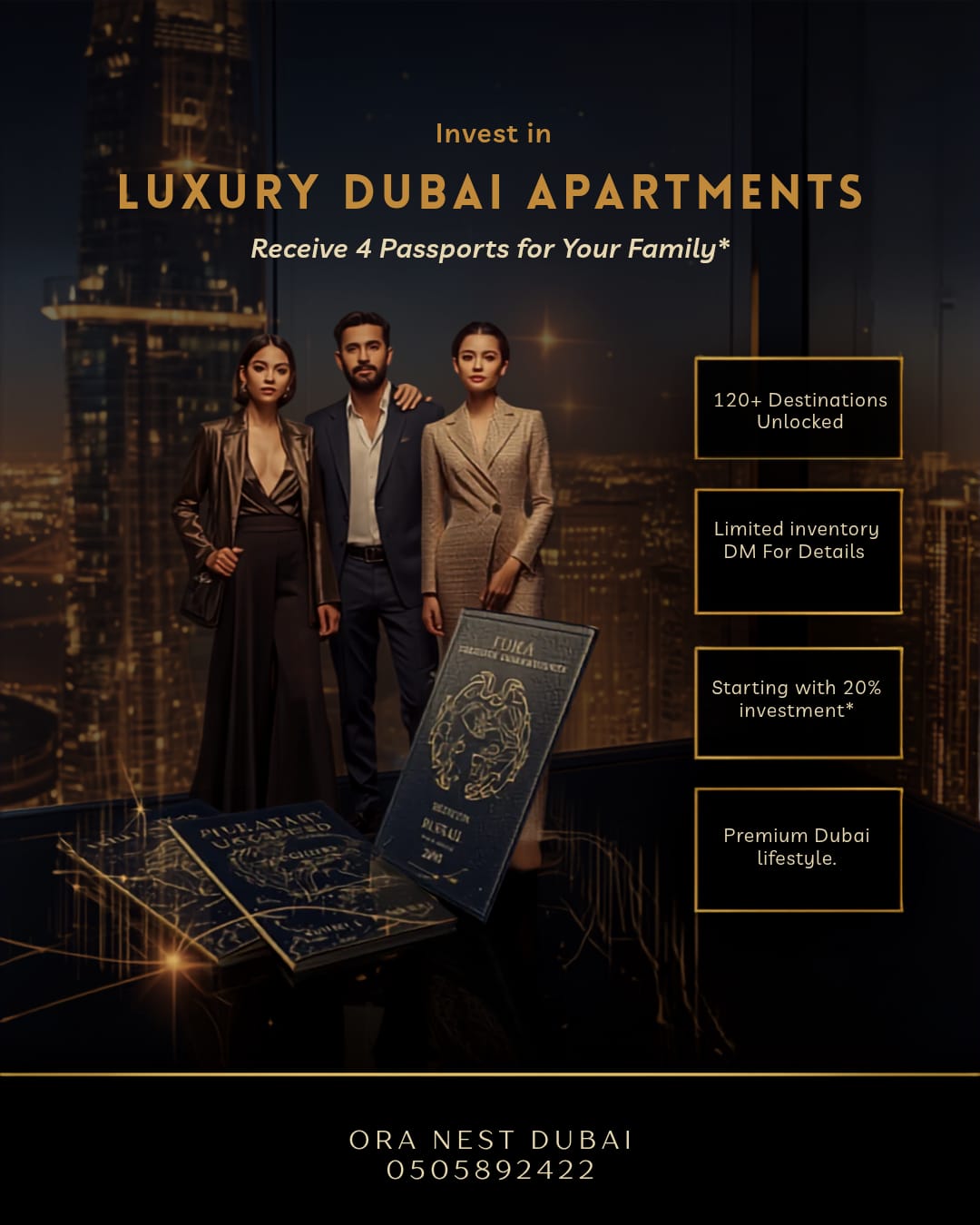 Premium Dubai real estate interior for ORAnest Dubai landing page
